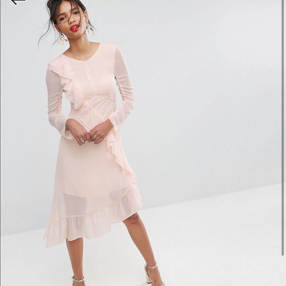Pink sheer ASOS dress